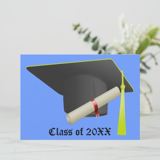 Invitation Casquette noir - Diplôme de l'école secondaire (Debout devant)