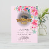 Invitation Casquette noir, Fleurs de printemps Graduation (Debout devant)
