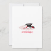 Invitation Casquette noire et blanche Parties scintillant rou (Dos)