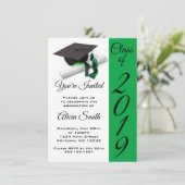 Invitation Casquette noire et verte et Tassel (Debout devant)