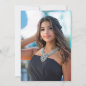 Invitation Casquette noire Quinceañera Casquette à ruban phot (Dos)