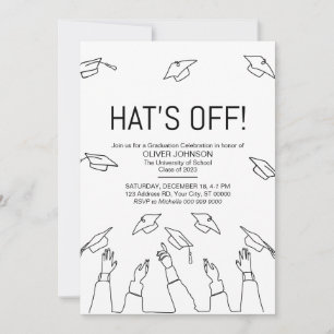 Invitation Casquette Off, Parti de la graduation moderne