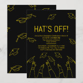 Invitation Casquette Off, Parti de la graduation moderne (Devant / Derrière)