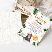 Invitation Casquette rose mignon Notre Singe Cheveux Annivers