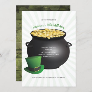 Invitation Casquette supérieur d'or de pot de St Patty