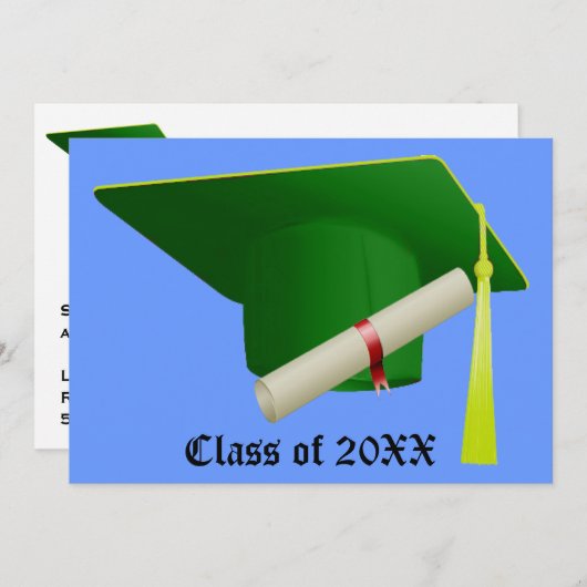 Invitation Casquette vert - Lycée College (Devant / Derrière)