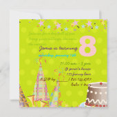 Invitation casquettes de fête, fête d'anniversaire des enfant (Dos)