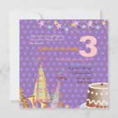 Invitation casquettes de fête, fête d'anniversaire des enfant (Dos)