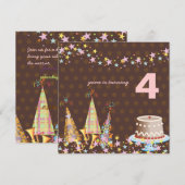 Invitation casquettes de fête, fête d'anniversaire des enfant (Devant / Derrière)