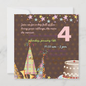 Invitation casquettes de fête, fête d'anniversaire des enfant (Dos)