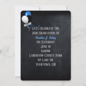 Invitation Casquettes de graduation noir 2025 dans le ciel (Dos)