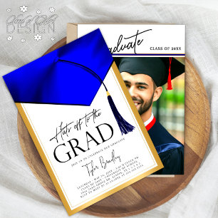 Invitation Casquettes de la catégorie Bleu et or Mens Graduat