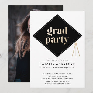 Invitation Casquettes de la fête d'obtention d'un diplôme de