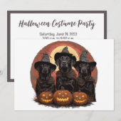 Invitation Casquettes de sorcière pour chiens de trieuse d'Ha (Devant / Derrière)