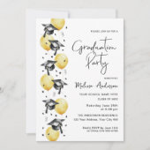 Invitation Casquettes du Graduation Party avec ballons (Devant)
