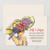 Invitation Casquettes et chevaux Derby (Devant / Derrière)