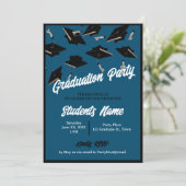 Invitation Casquettes noirs de la fête de graduation dans le  (Debout devant)