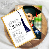 Invitation Casquettes Partis À Bleu Grad Gold Tassel Graduati