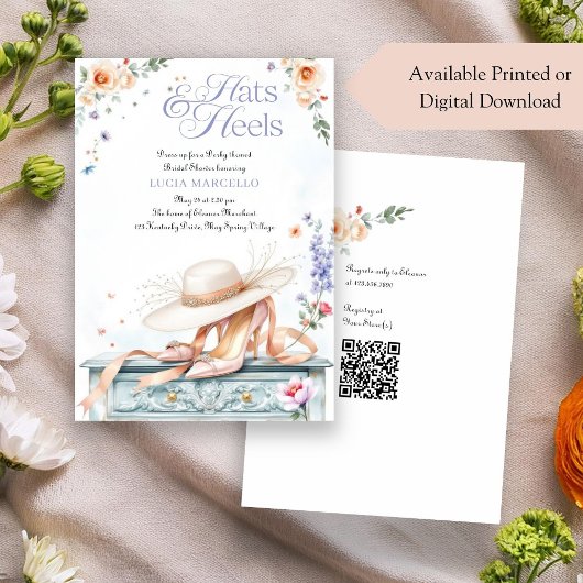 Invitation Casquettes pastel romantique et talons Derby Fête 