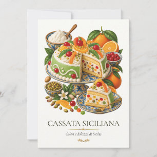 Invitation Cassata Siciliana– Vintage Italian Dessert