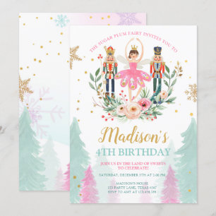Invitation Casse-noisette Anniversaire Fille Ballet Fille Sug