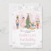 Invitation Casse-noisette Anniversaire Sugar Plum rose (Devant)