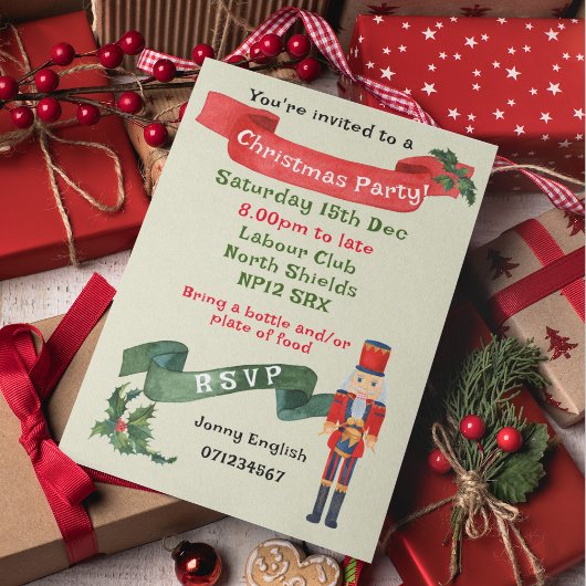 Invitation Casse-noisette de Noël Petit batteur garçon