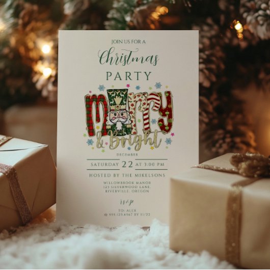 Invitation Casse-Noisette Noël Merry & Bright