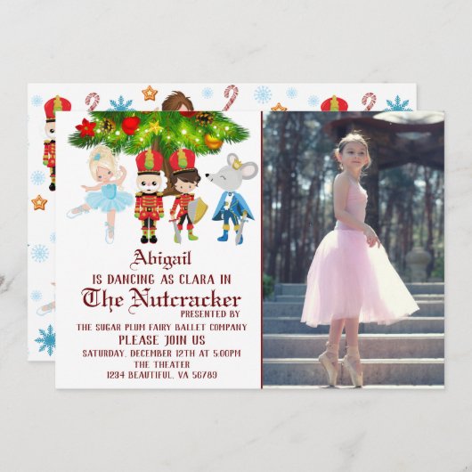 Invitation Casse-Noisette Photo Ballet Danse Performance (Devant / Derrière)