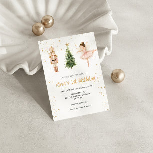 Invitation Casse-Noisette Premier Anniversaire Filles Hiver M