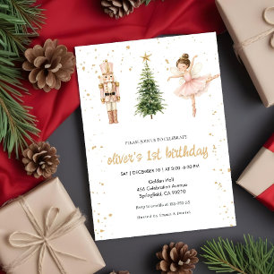 Invitation Casse-Noisette Premier Anniversaire Filles Hiver M