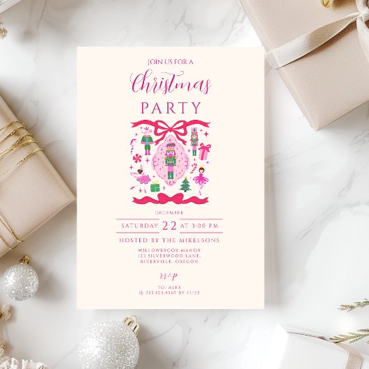 Invitation Casse-Noisette Rose de Noël
