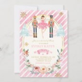 Invitation Casse-Noisette Rose Et Or Anniversaire Fée De Plum (Devant)