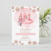 Invitation Casse-Noisette Rose Et Or Anniversaire Sucre Plum (Debout devant)