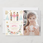 Invitation Casse-Noisette Rose Et Or Anniversaire Sucre Plum  (Devant)