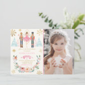 Invitation Casse-Noisette Rose Et Or Anniversaire Sucre Plum  (Debout devant)