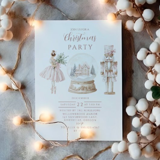 Invitation Casse-Noisette Rose Noël