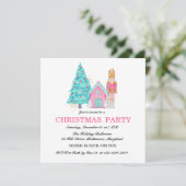 Invitation Casse-noisette rose Peppermenthe fête de Noël (Debout devant)