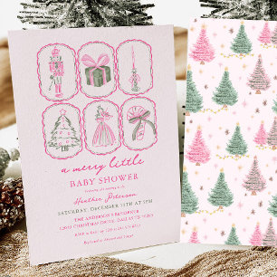 Invitation Casse-Noisette Rose Une Baby Shower Joyeuse