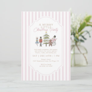 Invitation Casse-Noisette Rose Une Petite Fête de Noël Joyeus