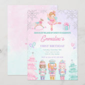 Invitation Casse-Noisette Terre des Friandises Fée Rose Invit (Devant / Derrière)