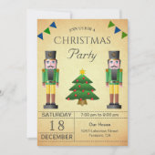 Invitation Casse-Noisette Vert Vintage pour la Fête de Noël (Devant)