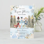 Invitation Casse-noix Baby shower de flocons de neige Blue Wi (Debout devant)