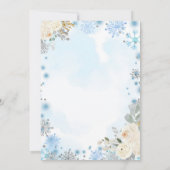 Invitation Casse-noix Baby shower de flocons de neige Blue Wi (Dos)