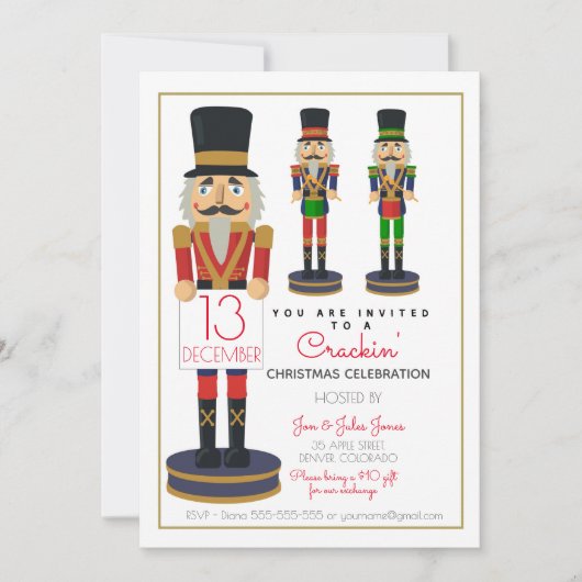 Invitation Casse-noix de charité Noël collecteur de fonds PTO (Devant)