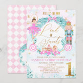 Invitation Casse-noix de couronne terre de sucreries Annivers (Devant / Derrière)