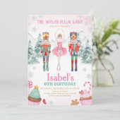 Invitation Casse-noix de fée rose Anniversaire Hiver (Debout devant)