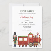 Invitation Casse-noix de Noël avec train anniversaire Noël (Devant)
