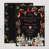 Invitation Casse-noix d'hiver Baby shower de ballet (Devant / Derrière)