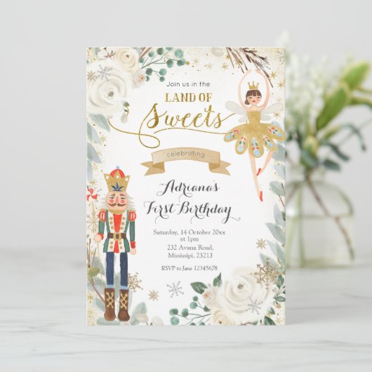 Invitation Casse-noix d'hiver Terre de douceurs Anniversaire  (Debout devant)